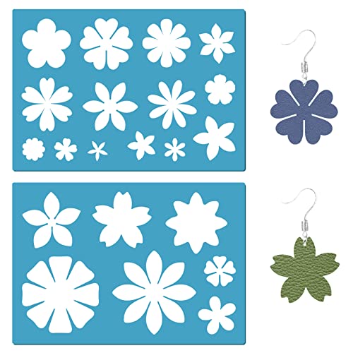 GORGECRAFT 5X3.5 21 Different Flowers Jewelry Shape Template Earring Stencils Reusable Cutouts Cutting Stencil Lapidary Templates for Bracelets Earrings Making Jewelry Accessories DIY Crafts - style: Custom