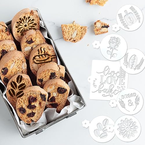 24PCS Bread Stencils for Sourdough, Bread Stencils for Baking Supplies, Cakes Cookies Pie Template Making Accessories 24 Style(5.9 Inch, 3.9 Inch) - color: 24 Style Modern White