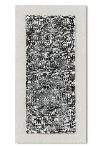 NANKAI Art Hand-Painted Crocodile Skin Texture Art Oil Painting, Black and White Abstract Wall Decoration Art Suitable for Home and Office Wall Decoration. 48x24 inches - color: Nkhb383