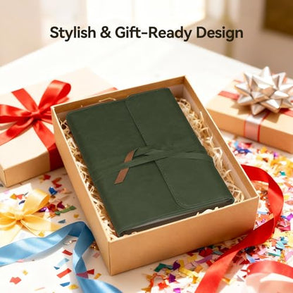 Lightwish Watercolor Pad - A5 20 Sheets 100% Cotton 300GSM Hot Press Paper | Detachable with Backing Board | All-in-One Travel Watercolor Journal with Brush Holders & Storage Pockets - color: Green