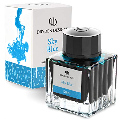 Ink Bottle for Fountain Pen | Luxury Edition, Smooth Flow, Compact Designed 50ml Sky Blue - color: Blue [Sky Blue] Ink Bottle