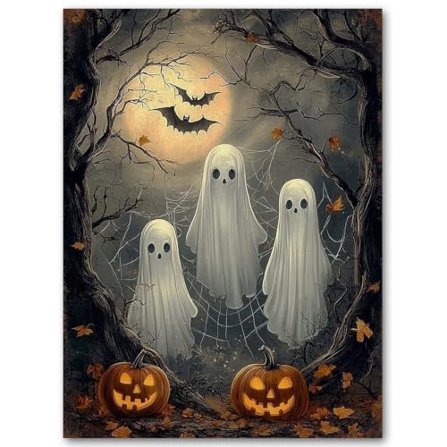 SUJINMEI Ghosts Paint by Numbers Kit for Adults Without Frame 16X20 inch | Halloween Adult Paint by Number Kits on Canvas, Halloween Painting by Numbers for Adults, Acrylic Paints for Home Wall Decor - color: MT23072-US