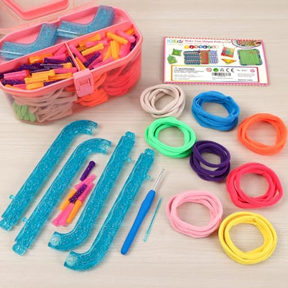 IQKidz Weaving Loom Kit Toys, DIY Arts and Crafts for Kids and Adults, Ideal Gifts for Girls Ages 5 6 7 8-12 13, Easy Potholder Loom Knitting Activity for Beginners, 224 Craft Loops - size: Potholder Weaving Loom