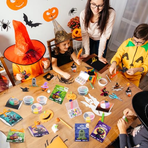 Capoda 30 Sets Halloween DIY Clay Kit Air Dry Modeling Animal Set - style: Halloween
