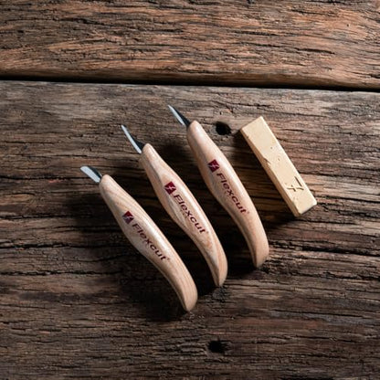 Flexcut Wood Carving Set | Detail Knife Set, with Mini-Pelican, Carving, and Detail Knife | 1095 High Carbon Steel Blades | KN400 | Made in the U.S.A - style: Detail Knife Set