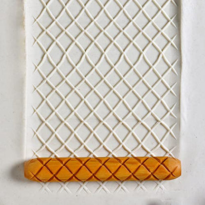 MKM Pottery Tools Wood Hand Rollers for Clay (HR-15 Crosshatch) - size: HR-15 Crosshatch