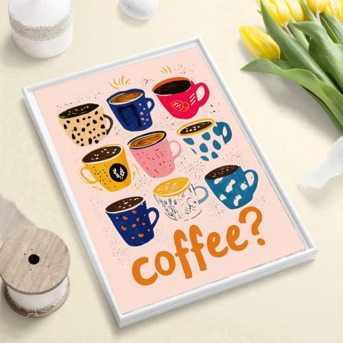 Coffee Diamond Art Kits for Adults, Diamond Painting Kits for Adults | Coffee Cafe Stress Relief Full Round Drill Heartfelt Gift Strong Adhesive Wall Decor HD Canvas 11.8x15.7in 30x40cm - color: Coffee