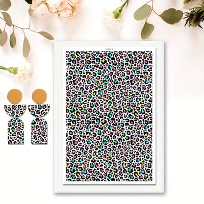 10 Sheets Clay Transfer Paper for Earrings & Polymer Clay, Leopard Print Pattern Water Transfer Paper for Polymer Clay Jewelry Necklaces Pendants DIY Craft Supplies 5.82x3.93inch - color: Leopard Print