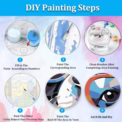 Artunion Framed Paint by Numbers Kit for Adults Beginners & Kids Ages 8-12,Boston Terrier Dog Paint by Number with Frame,Dog Animal Paint by Numbers Kit on Canvas 10 * 10 Inch Without Easel - color: ZXT-377-F