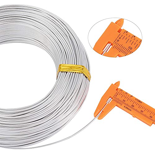 Pandahall 328 Feet Silver Aluminum Craft Wire 15 Gauge Flexible Metal Wires Armature Bendable Wire for Jewelry Making, Bonsai Trees, Sculpting, DIY Crafts Beading Floral