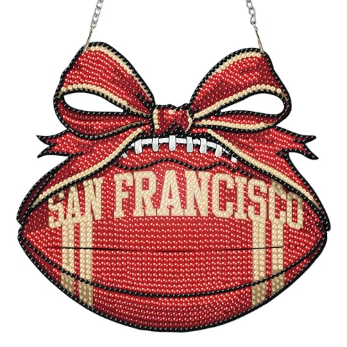 Rertcioph Football Diamond Art Hanging Kit for Adults, DIY Acrylic 5D Diamond Painting Hanging Ornament for San Francisco Home Wall Decor and Gift - color: San Francisco