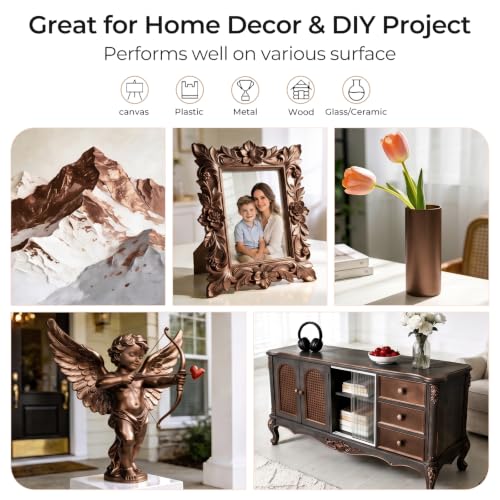 Nicpro Metallic Deep Brown Acrylic Paint, 8.45oz/250ml Craft Paint | Large Non Toxic, Non Fading Art Paint for Wood, Metal, Clay, Fabric, Canvas, Ceramic, Furniture, Handcrafts - color: Metallic Deep Brown, size: 8.45 Fl Oz (Pack of 1)