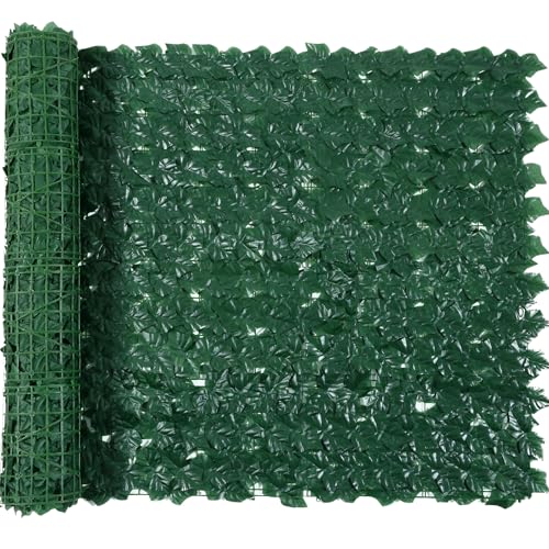 Jinwu Artificial Ivy Privacy Fence Screen, 39.4x157.5 Inch Artificial Faux Ivy Hedge, Expandable Faux Privacy Fence with 80 pcs Zip Ties Decoration for Wall Screen, Outdoor Garden, Wedding Decor - size: 39.4x157.5 in（Type 3）