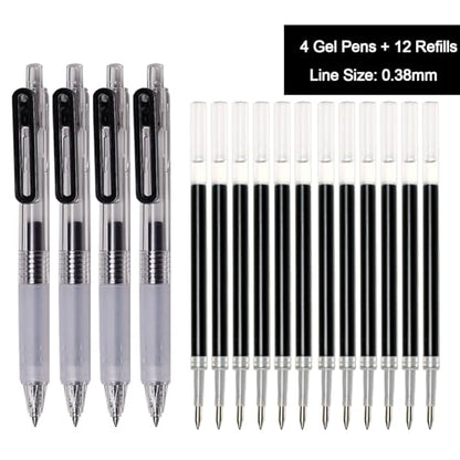 Ultra Fine Point Pens with Refills,0.38 Micro Fine Tip,16 Counts | Smooth Skip-Free Point,Refillable Black Ink,Perfect for Daily Writing,Office Paperwork,Note-Taking for Students & Teachers - style: 16 Counts