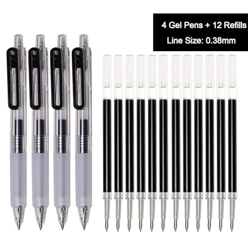 Ultra Fine Point Pens with Refills,0.38 Micro Fine Tip,16 Counts | Smooth Skip-Free Point,Refillable Black Ink,Perfect for Daily Writing,Office Paperwork,Note-Taking for Students & Teachers - style: 16 Counts