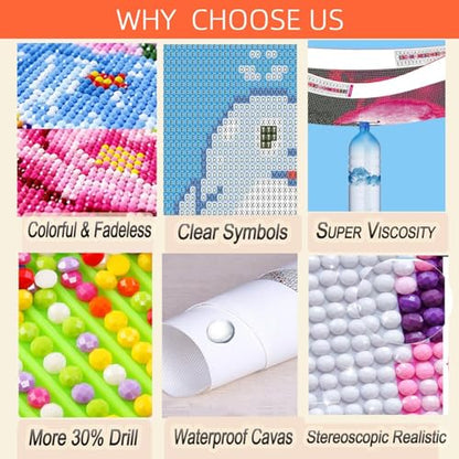 Axquilon 3 Pack Flowers Diamond Art Kits for Adults 12x16inch | Diamond Painting Kits for Adults, 5D Round Full Drill Vase Gem Art Paint by Diamonds Pictures DIY Crafts Kits - color: 3 Pack Vase
