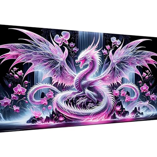 Ekuxom Large Waterfall Dragon Diamond Art Kits for Adults 27.5 X 15.7 inch | Large Diamond Painting Kits for Adults-5D DIY Round Full Drill Diamonds Gem Art Kit for Gifts Home Wall Decor - color: Dragon