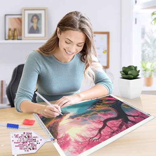 JOOZ Large Diamond Art Kits for Adults, Sakura Gem Painting 27.5x15.7 Inch - color: Sakura 036