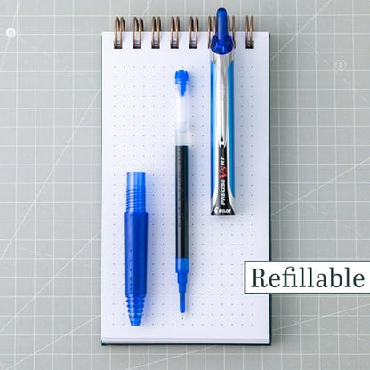 Pilot Precise V5 RT Refillable & Retractable Liquid Ink Rolling Ball Pens, Extra Fine Point (0.5mm) Blue Ink, 4-Pack (26051) - color: Black, size: 2 Count (Pack of 2)