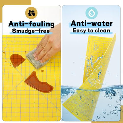 Self Healing Cutting Mat 18" x 12", A3 Double-Sided for Sewing & Quilting - color: Lemon Yellow, size: A3:18‘’x12‘’