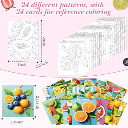 Sherr 24 Pcs Pre Drawn Canvas for Painting Adult Pre Printed Canvas Bulk Sip and Paint Kit Stretched Panels Paint Set for Theme Valentine Painting Night Party Favor(Fruit,8 x 10 Inch) - size: 8 x 10 Inch, style: Fruit