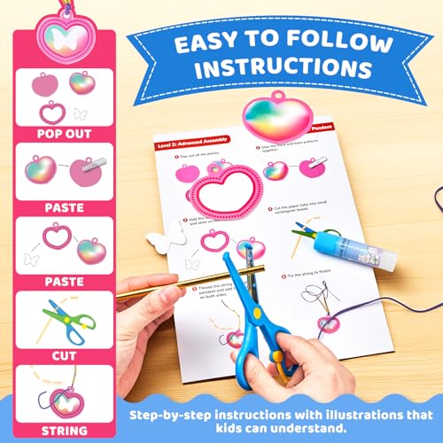 JoyCat Zero-Prep Craft Kit for Kids Ages 4-8, 23-Project Craft Box | All-in-one craft box includes 23 projects, safety scissors, diamond art and an LED light-up 3D craft for creative play.