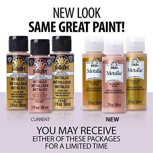 FolkArt Metallic Acrylic Craft Paint, Sparkling Fuschia 2 fl oz Premium Metallic Finish Paint, Perfect For Easy To Apply DIY Arts And Crafts, 36272 (Pack of 2) - color: Sparkling Fuchsia, size: 2 Fl Oz (Pack of 2)