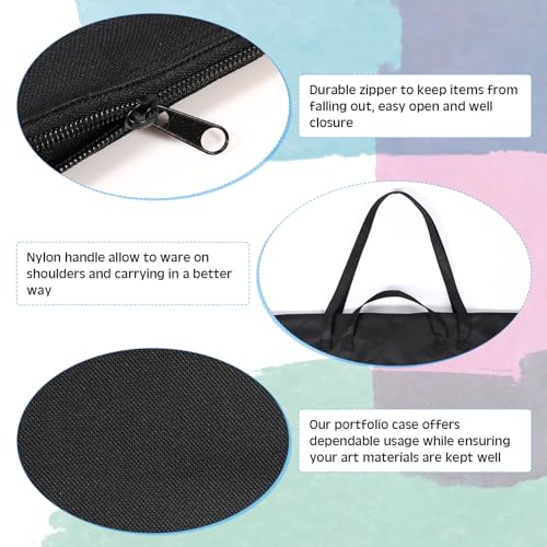 Abbylike 1 Pcs 48x36 Inch Art Portfolio Bag Black Large Waterproof Nylon - color: Black, size: 48 x 36 Inch