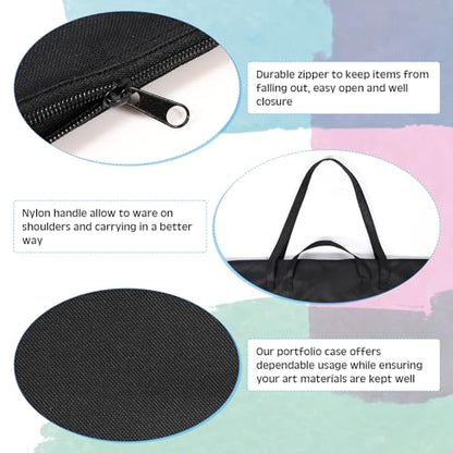 Abbylike 1 Pcs 48x36 Inch Art Portfolio Bag Black Large Waterproof Nylon - color: Black, size: 48 x 36 Inch
