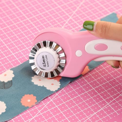10pack Rotary Cutter Blades for Fabric, 45mm/1.77inch Circle Edge Rotary Replacement Blades with Plastic Box Rotary Knife Quilting Supplies for Arts Crafts Scrapbooking Sewing Cutting Paper - color: round edge - 10pack