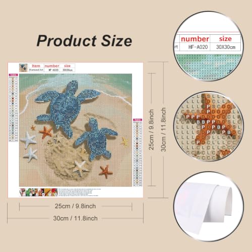 hill froeistung 5D Turtles Diamond Art Painting Kits for Adults - color: HF-A020