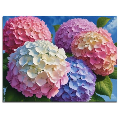 Muzagroo Art Diamond Paintings Kits for Adults Round Full Drill Diamond Art Kits for Beginners 5D Flowers Diamond Art Paintings Gem Art Kits Floral Diamond Dot Kits 30x40cm (Hydrangea) - color: Hydrangea