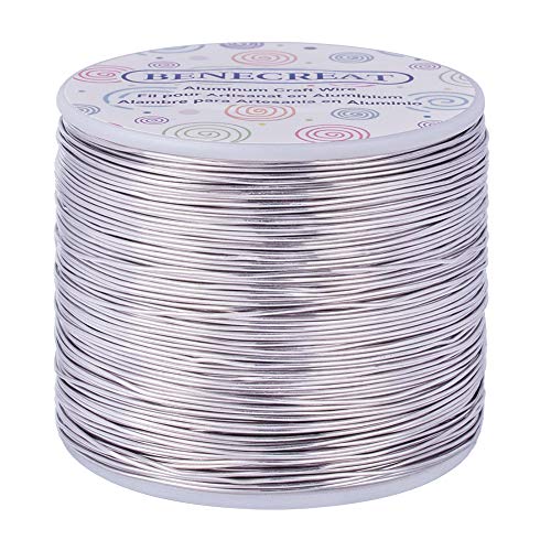 BENECREAT 20 Gauge 770FT Tarnish Resistant Jewelry Craft Wire Bendable Soft Aluminum Wire Metal Wire for Valentine's Day Jewelry Craft Beading Work, Model Frame - Primary Color - size: 20 Gauge (0.8mm)