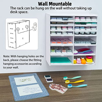 10 Slots Ink Pad Trays Organizer Rack | Compatible with Mini Cube Ink Pad Tray Drop Ink Pad Tray (Trays are not included) Stamp Pa d Supplies Storage Holder - size: Ink Pad Tray Organizer Rack