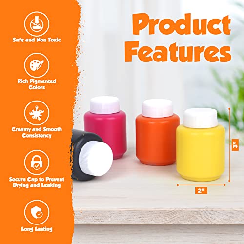 EXTRIC Washable Paint for Kids 12 PK Tempera Finger Paints 2oz Bottles | Non-Toxic 12 Colors Washable Tempera Paints, 2 oz Bottles Ideal for Toddlers and Kid Art Supplies and School Projects - size: 2 fl oz (Pack of 12)