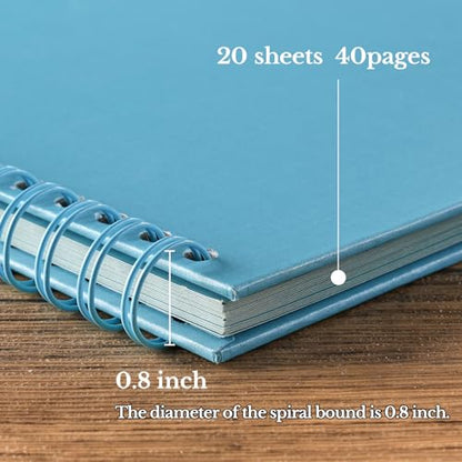 potricher 8 x 8 Inch DIY Scrapbook Album 40 Pages with Kraft Paper, Blue - color: Blue, size: 8 Inch 40 Pages