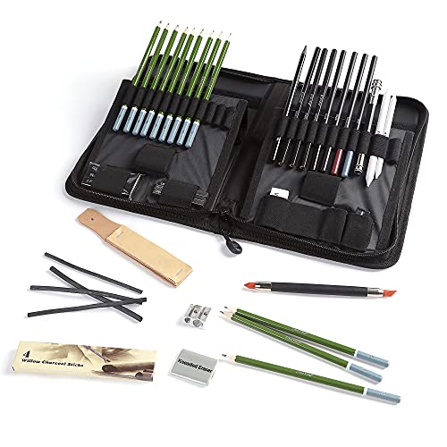 Der König Drawing Set for Kids Ages 8-12 - Drawing Kit with 41pcs of Drawing Supplies - Sketchbook 9”x12” 100 pages and Portable Drawing Pencil Case - Kids, Teens, and Adults