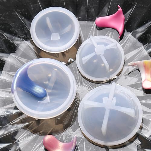 WANDIC Pink Sealing Wax Stamp Scrapers Spoon Shaped Ball Shaped Scrapers Mixing Scrapers Spoon Silicone Cleaning Tools for Sealing Wax Stamp - color: Pink