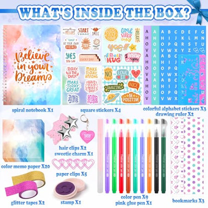 Nsrzua DIY Journal Kit for Girls,Toys for Ages 8-14 and Birthday Gifts for Girls - color: blue