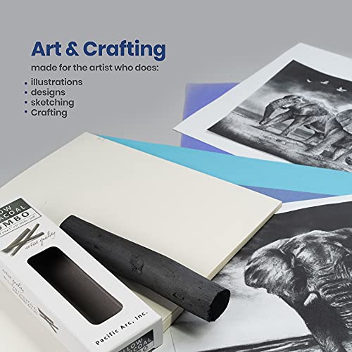 Pacific Arc Large Willow Charcoal Stick, Soft, Black, Willow Charcoal for Sketching and Drawing - style: Jumbo