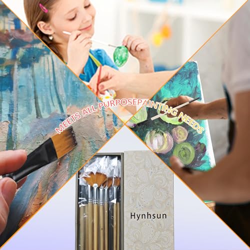 33 Pieces Paint Brush Set, Artist Series, Nylon Bristles with Round, Filbert, Flat, Fan, Angle, Detail Brush, Palette Knife,Suitable for Artists and Beginners for Acrylic Painting, Oil, Watercolor..