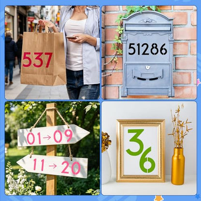 10PCS Number Stencils,6 Inch Plastic Number Stencils Paint Templates - size: 6 Inch