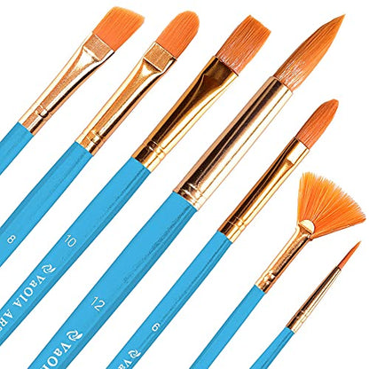 Paint Brush Set for Acrylic Painting Artist Paint Brushes Watercolor Brush Professional Oil Painting Brushes Gouache Paint Set for Body Small Craft Paint Brushes Blue Handle - color: Blue Handle