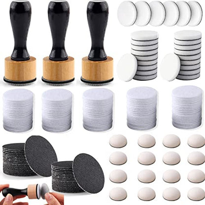 129PCS Mini Ink Blending Tool Set ,Include 3PCS Mini Ink Blending Tools and 86PCS Replacement Foam Pads Drawing Distressing Blending,40PCS Medium-Grit Sandpaper Sanding Disks for sanding & distressing - color: 129pcs in Total