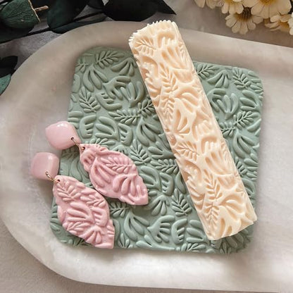 Polymer Clay Texture Roller Work with Polymer Clay Cutters for DIY Earrings Jewelry Making Craft Supplies (GZ044)