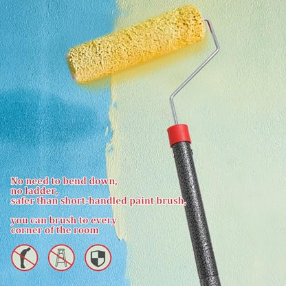 FLY HAWK Paint Roller, 6FT Paint Roller Extension Pole Paint Roller kit with House Paint Roller Brush Stainless Steel Pole, New Splicing Rod, Mural Brush for Walls and Ceiling - size: Black-6FT