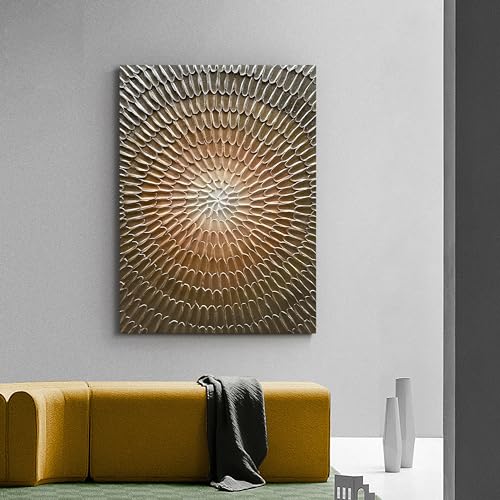 NANKAI Art Hand Painted Dark Yellow Thick Texture Abstract Oil Painting Gradual Texture Abstract Wall Art Painter House Wall Decorative Art 40x28 inches - color: Nkhb123