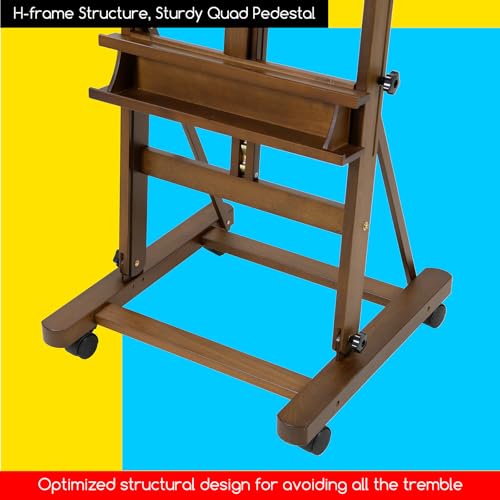 MEEDEN Adjustable H Frame Art Easel: Easel Stand for Painting and Display - style: Light Walnut Color