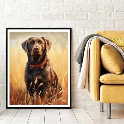 Natuyalo Animal Paint by Numbers Kit for Adults - Black Dog in the Rice Field Painting by Number on Canvas Without Frame, DIY Acrylic Art Crafts for Ideal Gift (16x20 Inch) - color: ART-04