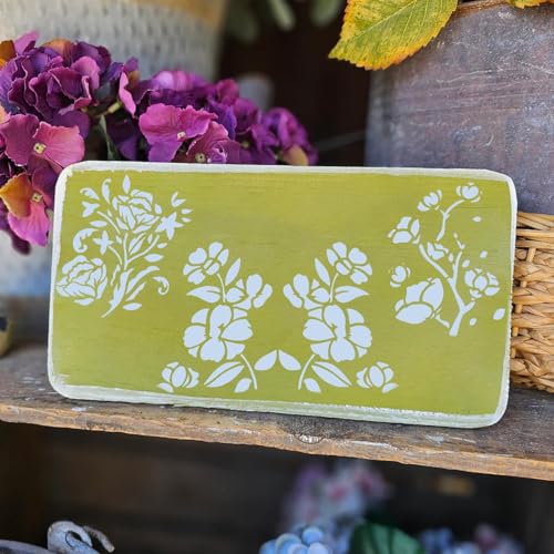 12 Pcs Large Flower Stencils for Painting, 5.12 X 5.12 Inch Flower Stencils for Crafts Reusable, Wood and Wall Stencils for Painting Large Pattern, DIY Templates Holiday Wall Paper (I) - style: I
